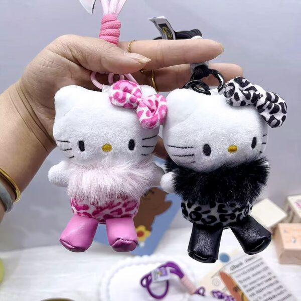 Wholesale Cute Plush Doll hellokitty Pendant Cartoon Doll Leopard KT Pendant Internet Celebrant Couple Gift