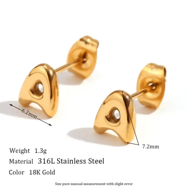 Wholesale 1 Pair Basic Classic Style Letter Plating 304 Stainless Steel 18K Gold Plated Ear Studs
