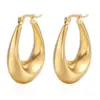 304 Stainless Steel C Shape Geometric PVD Coated 18K Real Gold Plated 18K Gold Simple Style Waterproof Non Tarnish Plating Gold Ear Studs