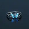 Wholesale Jewelry Sweet Heart Shape Butterfly 201 Stainless Steel Zircon Luminous Inlay Stainless Steel Rings