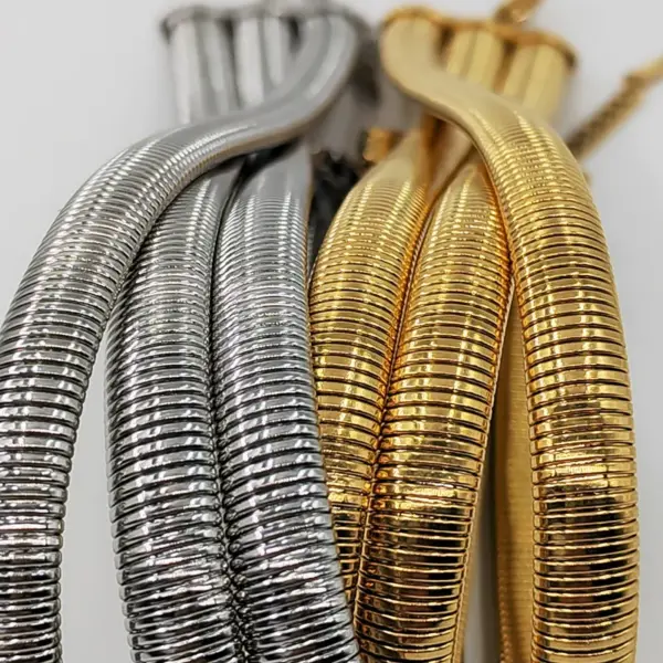 PVD Coated 18K Gold Real Gold Plated Round Solid Color Stainless Steel Punk Waterproof Non Tarnish 304 Stainless Steel Choker