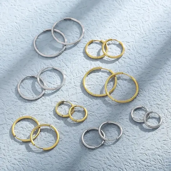 Wholesale PVD Coated 18K Gold Plated Geometric Stainless Steel Fashion Waterproof Non Tarnish Earrings