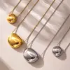 Wholesale PVD Coated Real Gold Plated Solid Color 304 Stainless Steel Simple Style Classic Style Waterproof Non Tarnish 304 Stainless Steel Pendant Necklace