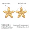 Wholesale PVD Coated Real Gold Plated 18K Gold Star 304 Stainless Steel Sweet Artistic Waterproof Non Tarnish Ear Studs