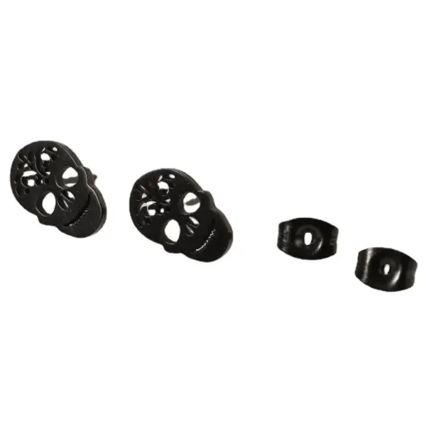 PVD Coated Real Gold Plated Skull Stainless Steel Hip-Hop Cool Style Waterproof Non Tarnish Ear Studs