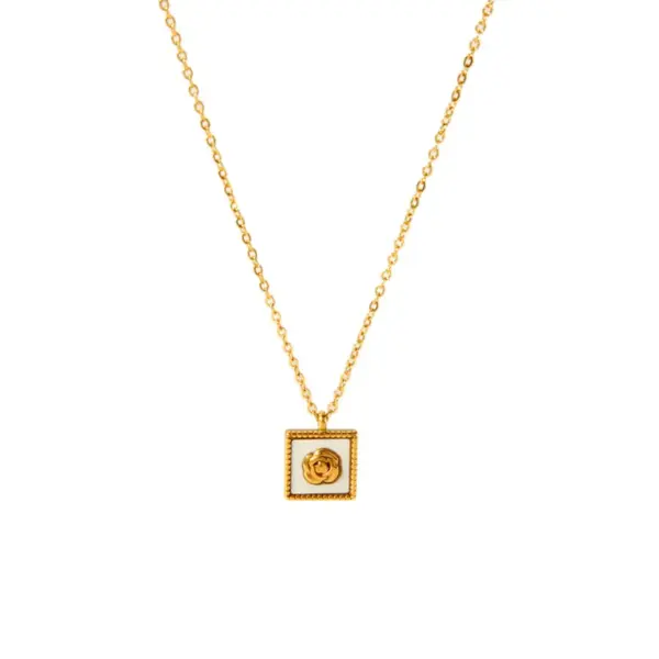Wholesale 304 Stainless Steel Gold Plated Simple Style Classic Style Plating Solid Color Pendant Necklace