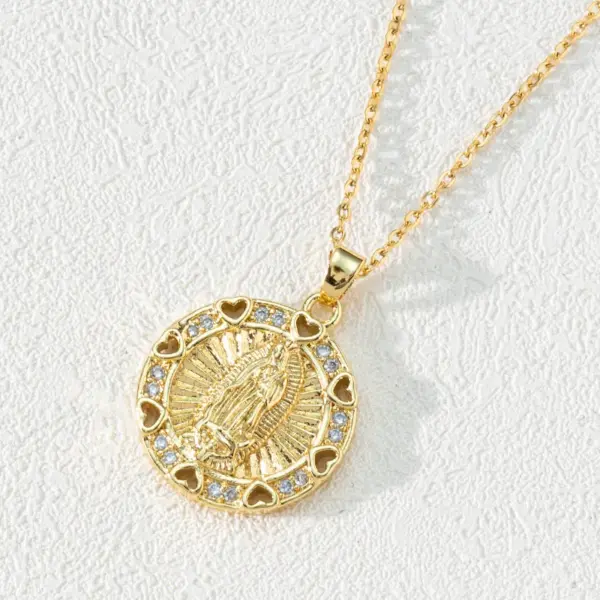 Wholesale Copper Cable Chain Plating Inlay Oval Zircon Pendant Necklace