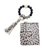 Wholesale Leopard Card Bag Silicone Beads Bracelet Tassel Keychain