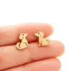 Wholesale PVD Coated 18K Gold Real Gold Plated Animal 304 Stainless Steel Cute Sweet Korean Style Waterproof Non Tarnish Ear Studs