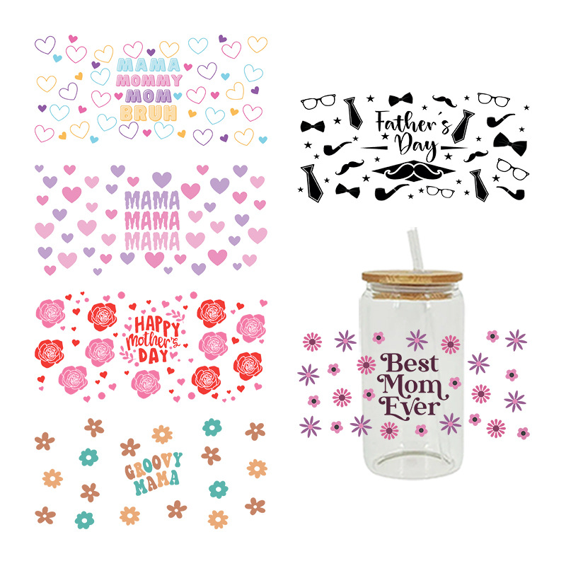 Wholesale UV transfer sticker glass crystal label Crystal sticker cross-border special sticker for 16oz glass c 23cmX11cm