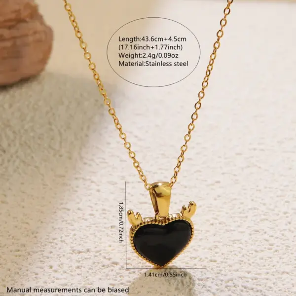 304 Stainless Steel Plastic Heart Shape Ion Plating (IP) 18K Gold Plated Princess Simple Style Classic Style Waterproof Non Tarnish Cable Chain Pendant Necklace