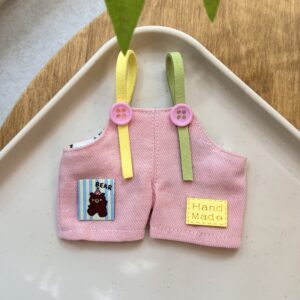 Pink bear overalls