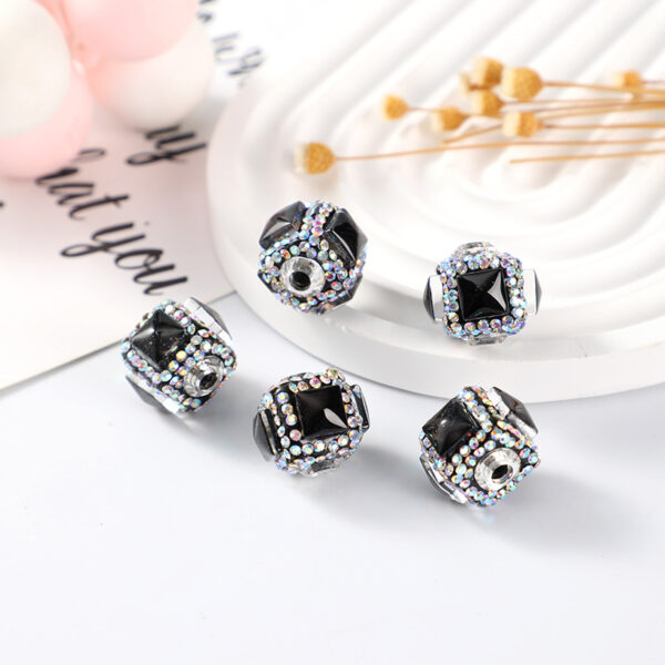 Wholesale Diamond Bead Square Mocha Beaded Pen Accessories DIY Mobile Phone Chain Factory Direct Sales Pendant Geometric Elements