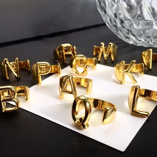 Wholesale Copper Simple Style Letter Open Rings