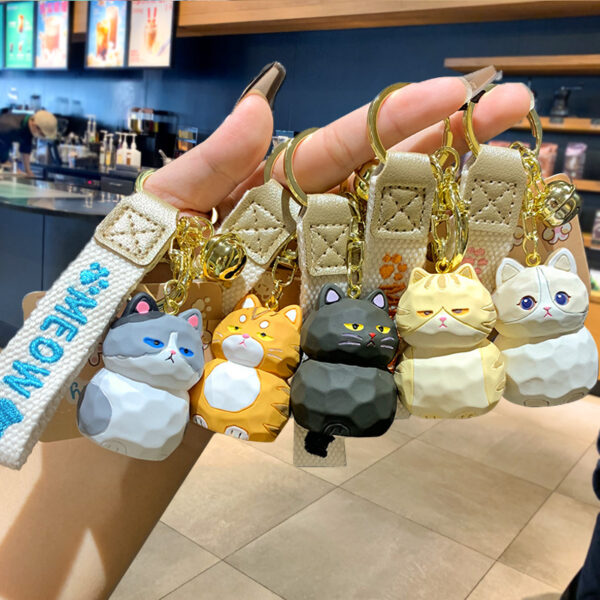 Wholesale Genuine original wood carving wind Meow Meow doll series keychain exquisite couple schoolbag car pendant gift