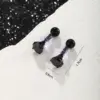 Wholesale 1 Pair Hip-Hop XUPING Punk Solid Color Plating Inlay 304 Stainless Steel Artificial Gemstones 18K Gold Plated Raw Steel Ear Studs