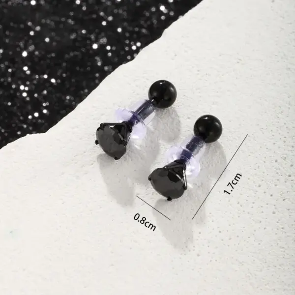 Wholesale 1 Pair Hip-Hop XUPING Punk Solid Color Plating Inlay 304 Stainless Steel Artificial Gemstones 18K Gold Plated Raw Steel Ear Studs