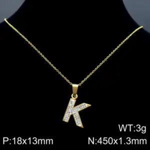 Gold Necklace Letter K