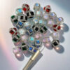 oly-272bb4ac2056703c5b46d4a8f12a78da Wholesale Water Cube Acrylic ill Ball Straight Hole DIY Beads