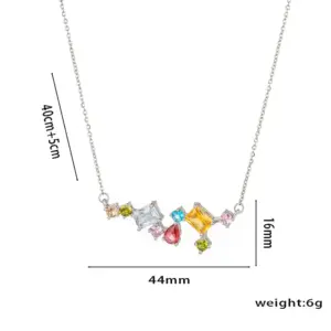 816 Steel Color Diamond Necklace