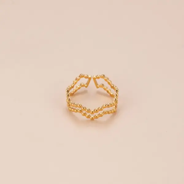 Wholesale PVD Coated Pentagram Geometric 304 Stainless Steel Modern Style Waterproof Non Tarnish Open Ring