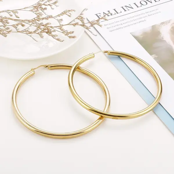 Wholesale PVD Coated 18K Gold Plated Geometric Stainless Steel Fashion Waterproof Non Tarnish Earrings