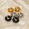 304 Stainless Steel C Shape PVD Coated 18K Gold Plated Simple Style Plating Gold Ear Clips