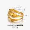 Wholesale Ion Plating (IP) 18K Gold Plated Lines 304 Stainless Steel Simple Style IG Style Waterproof Non Tarnish Rings
