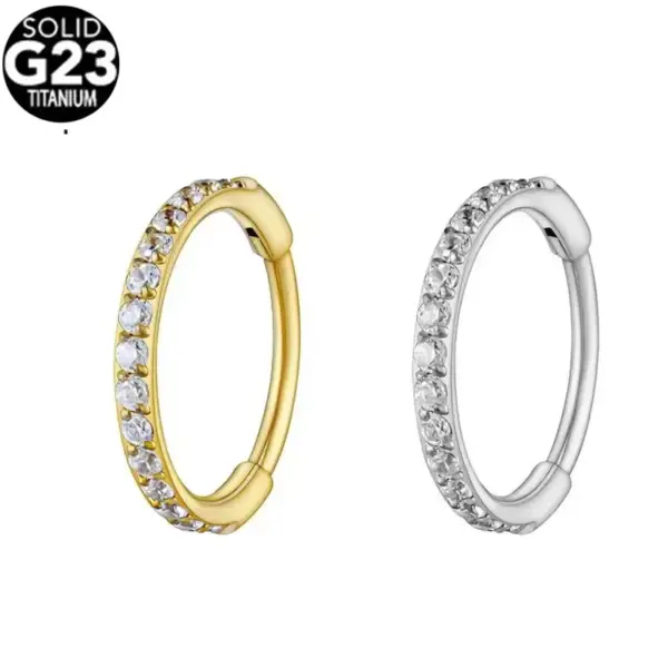 Wholesale 1 Piece Nose Rings & Studs Simple Style Shiny Solid Color G23 Titanium Inlay Zircon Ear Cartilage Rings & Studs Nose Rings & Studs Nose Pin