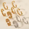 Wholesale Modern Style Geometric Plant 304 Stainless Steel 18K Gold Plated Bangle In Bulk