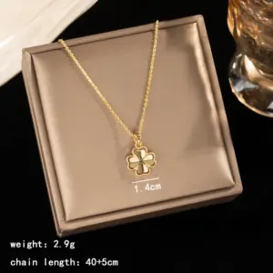 Golden, Metal Surface with Four Heart-shaped Four-leaf Clover