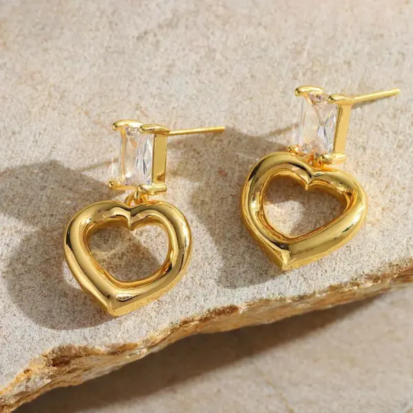 Wholesale 1 Pair Casual Luxurious Artistic Heart Shape Inlay 304 Stainless Steel Zircon Ear Studs