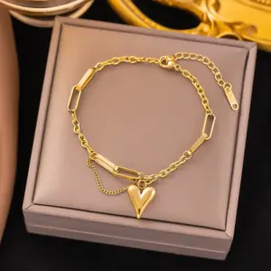 [Sle69] Rectangular Bar Peach Heart / Gold