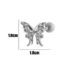 Wholesale 1 Piece Ear Cartilage Rings & Studs IG Style Simple Style Korean Style Heart Shape Butterfly Bow Knot Copper Waterproof Non Tarnish Surgical Steel Zircon