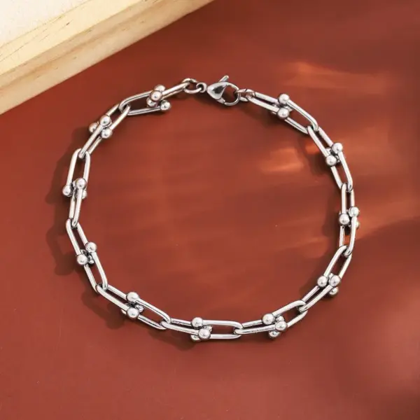 Wholesale Casual Simple Style U Shape 304 Stainless Steel 18K Gold Plated Bracelets In Bulk