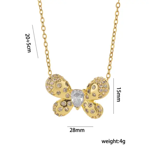 Wholesale PVD Coated Real Gold Plated 18K Gold Moon Rose Stainless Steel Vacation Classic Style Waterproof Non Tarnish Titanium Steel Pendant Necklace