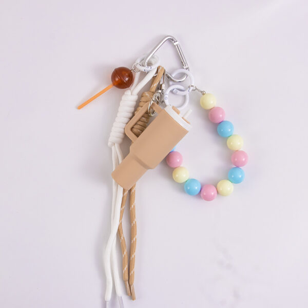 oly-27541bf05ae677a948114efbff29f949 Wholesale Acrylic beaded bag charm, ice cream cup, lipstick keychain, lollipop charm