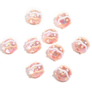 Translucent beads + cream stripes / 16mm