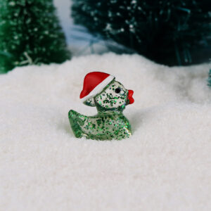 Fine glitter christmas duck-green