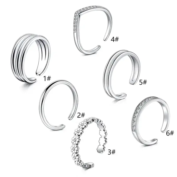 Wholesale Adjustable Flower Zirconia Elegant Toe Ring Summer Beach Open-Toe Ring Foot Jewelry Copper And Zirconia All-Seasons Versatile