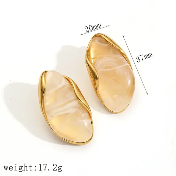 Ion Plating (IP) Real Gold Plated 18K Gold Geometric 304 Stainless Steel IG Style Waterproof Non Tarnish Earrings