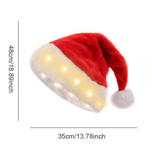 Plush warm light christmas hat / Single opp bag (overing process)