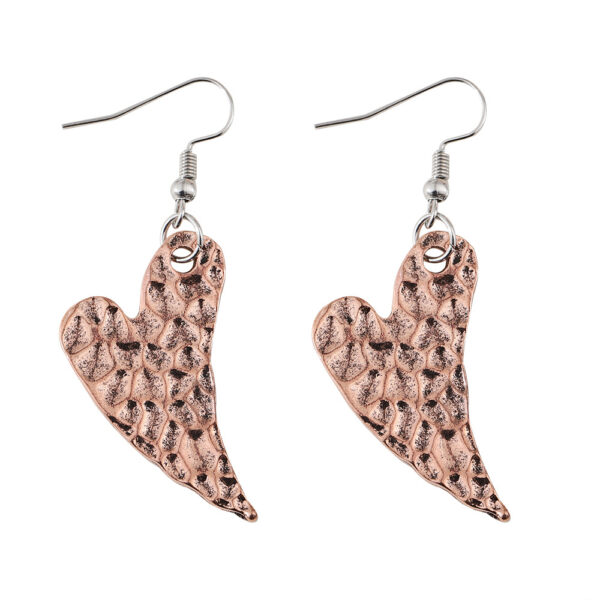 Wholesale Heart-shaped textured retro earrings