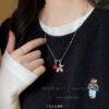 Wholesale Knock on Cute! Red m Bean Balloon Dog Pendant Necklace Women's 2025 New Spring and Summer High-End Sweatshirt Chain Accessories