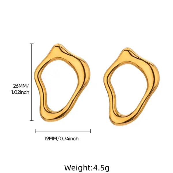 PVD Coated Real Gold Plated Geometric Butterfly 304 Stainless Steel Elegant Vintage Style Waterproof Non Tarnish Ear Studs