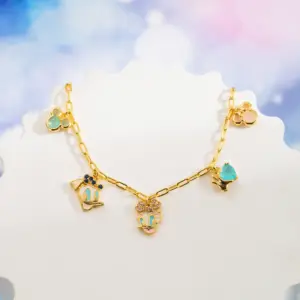 Wholesale 1 Set Yakemiyou Sweet Commute Flower Butterfly Inlay Copper Acrylic Zircon 14K Gold Plated Water Plating Drop Earrings