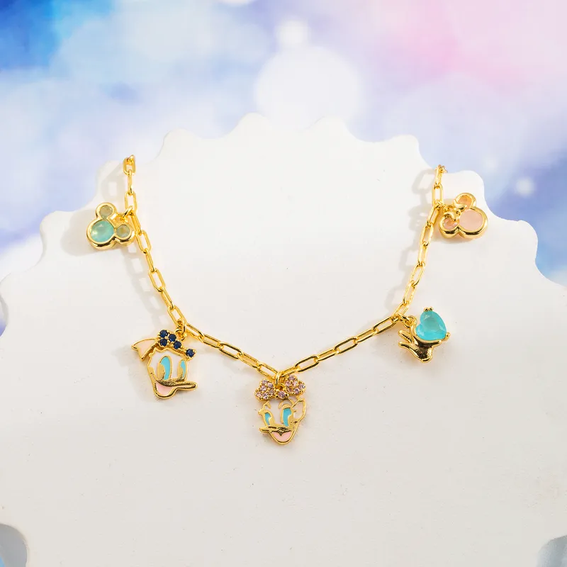 Wholesale 1 Set Yakemiyou Sweet Commute Flower Butterfly Inlay Copper Acrylic Zircon 14K Gold Plated Water Plating Drop Earrings