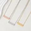 Wholesale Jewelry Basic Simple Style Geometric Customization Laser Engraving 201 Stainless Steel Plating Pendant Necklace Cable Chain