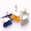 Wholesale Christmas Boots Keychain Cute Bow Bag Pendant Cartoon Plush Car Key Chain Ring Gift Accessories