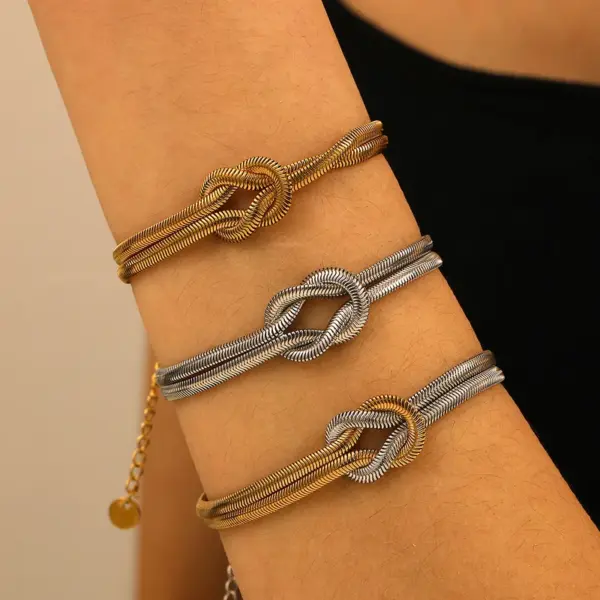 PVD Coated 18K Gold Real Gold Plated Geometric 304 Stainless Steel IG Style Simple Style Classic Style Waterproof Non Tarnish 304 Stainless Steel Bracelets